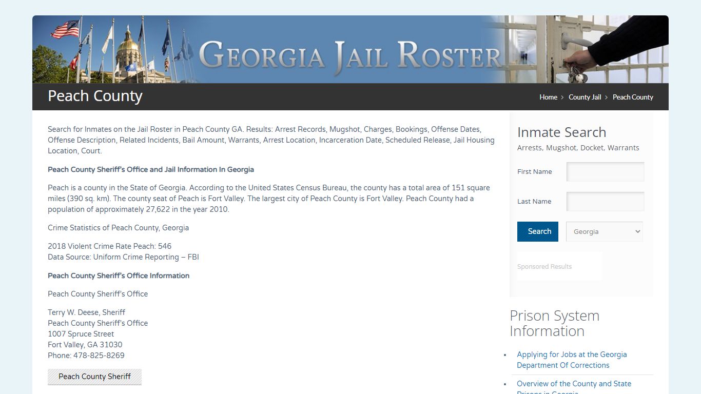 Peach County | Georgia Jail Inmate Search