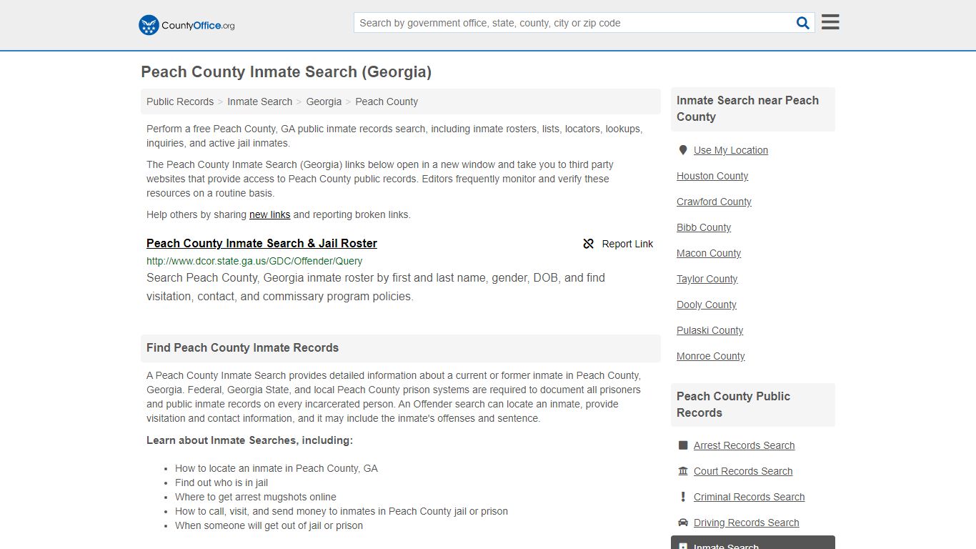 Inmate Search - Peach County, GA (Inmate Rosters & Locators)