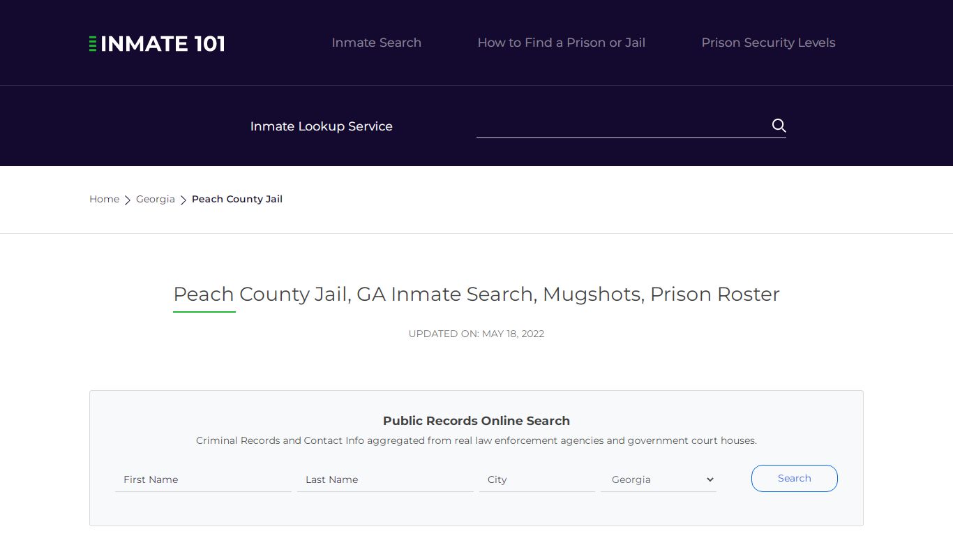 Peach County Jail, GA Inmate Search, Mugshots, Prison ...