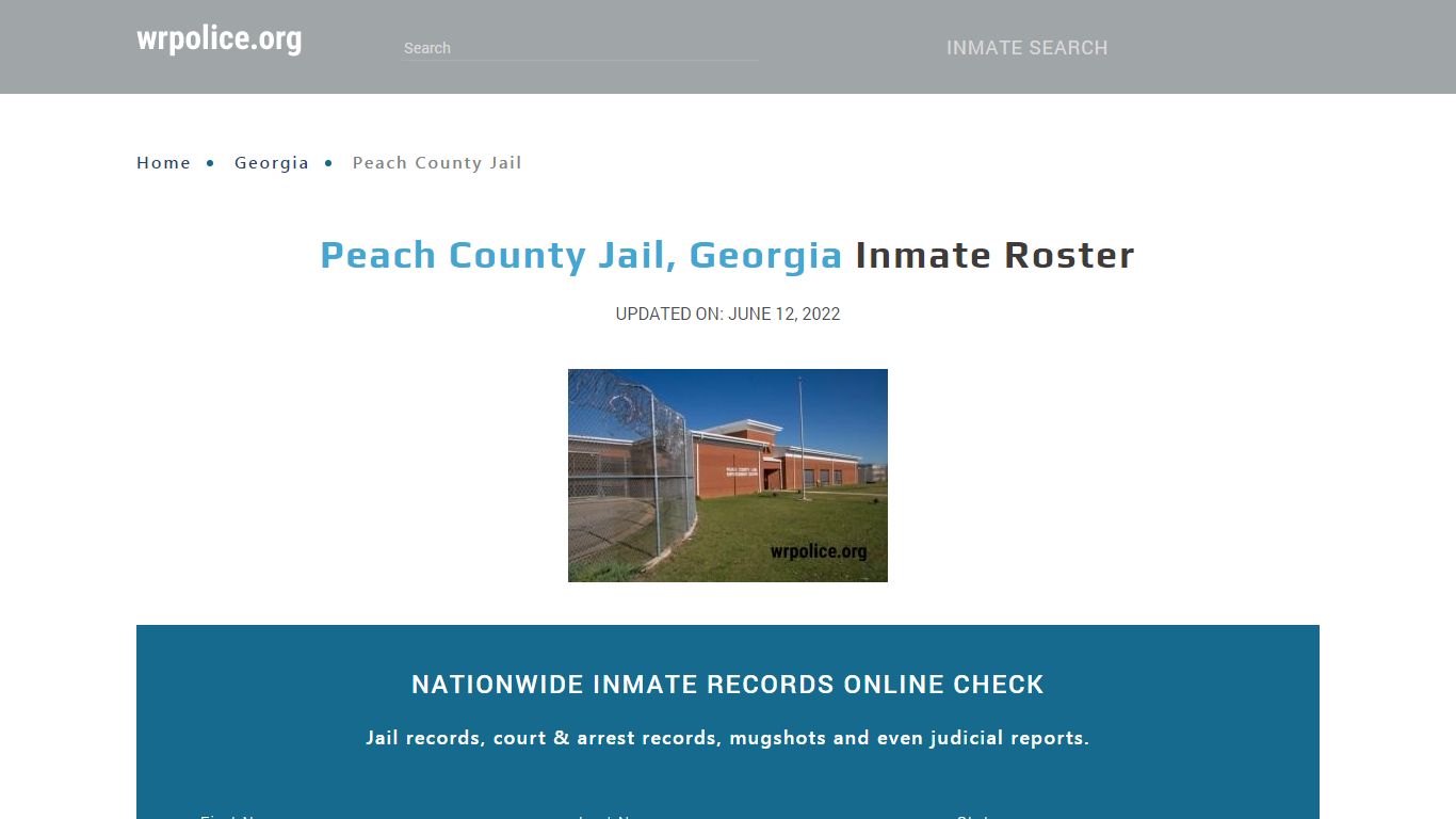 Peach County Jail, Georgia - Inmate Locator